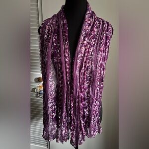 Vibrant Purple Floral Scarf